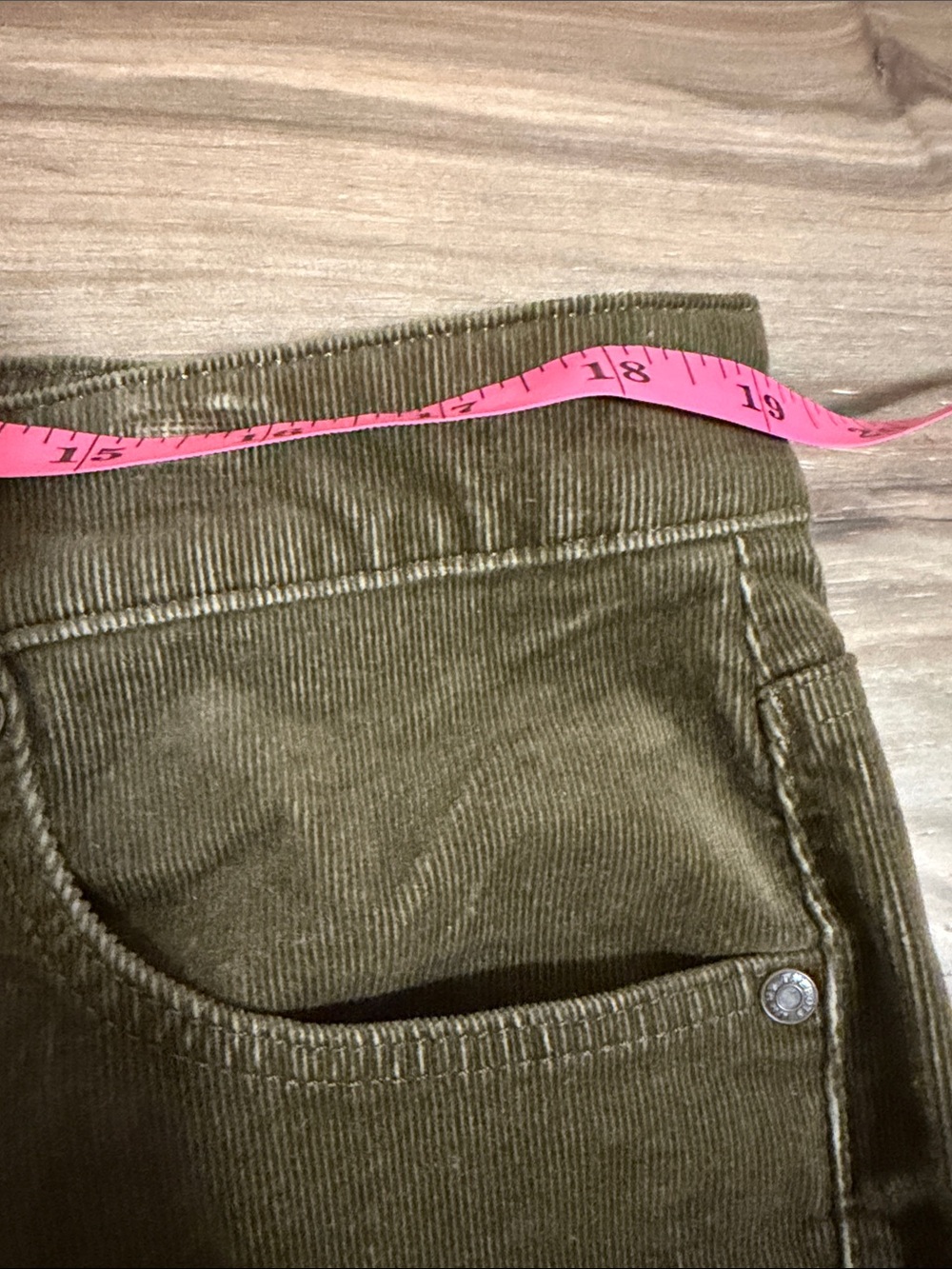 NWT Talbots Olive Green Corduroy Straight Leg Pant Women 16 High-Waist Slimming - Picture 6 of 10